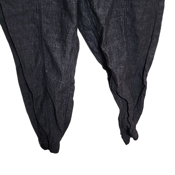 Eileen Fisher Dark Heather Charcoal Gray Organic Linen Pants, Large - Picture 4 of 9